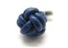TATEOSSIAN Nord Pelle Leather Cuffs Cufflinks (Rhodium & Blue)