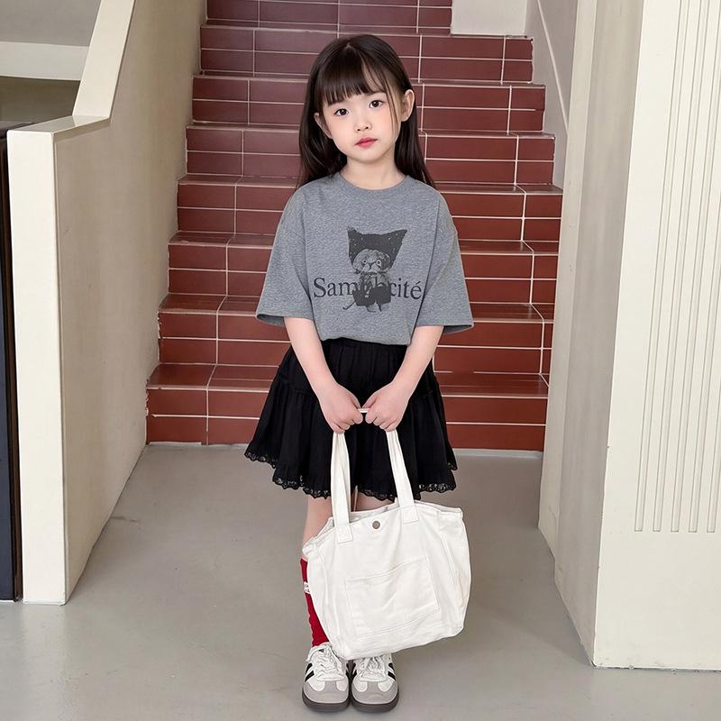 New Summer Kids' Cartoon Cat Short Sleeve T-shirt - Boys' Casual Korean Style Top