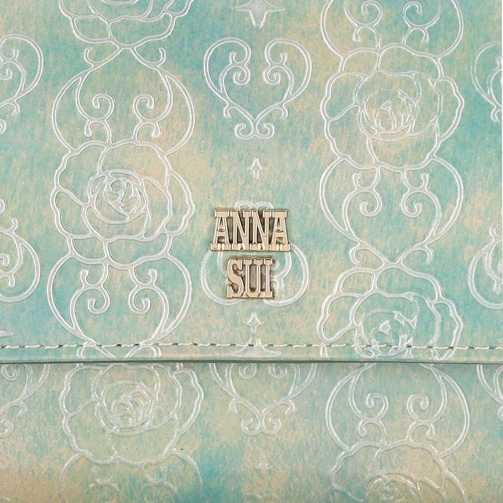 ANNA SUI Rose Heart Flap Long Wallet Wallet with Bill Compartment and Card Large Mint [New Color] Women's Slots, Capacity, (316910)