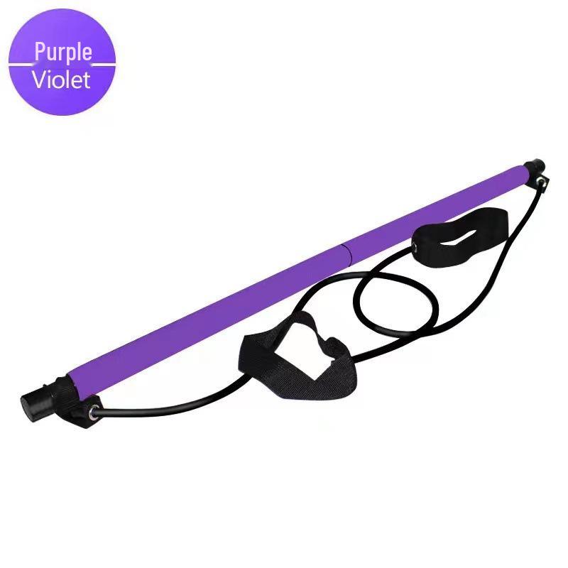 Multifunctional Pilates Bar: Home Fitness Yoga Equipment with Resistance Band for Elastic Exercise & Butt Lift