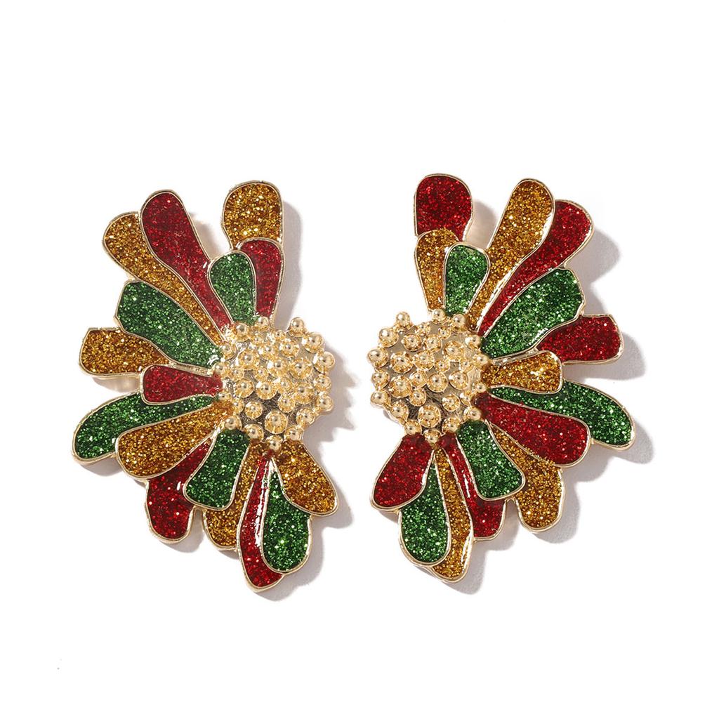 Christmas Fashion Simple Elements, Stud Earrings, Women's Design, Exaggerated Irregular, Special-shaped Flowers, Earrings, Accessories