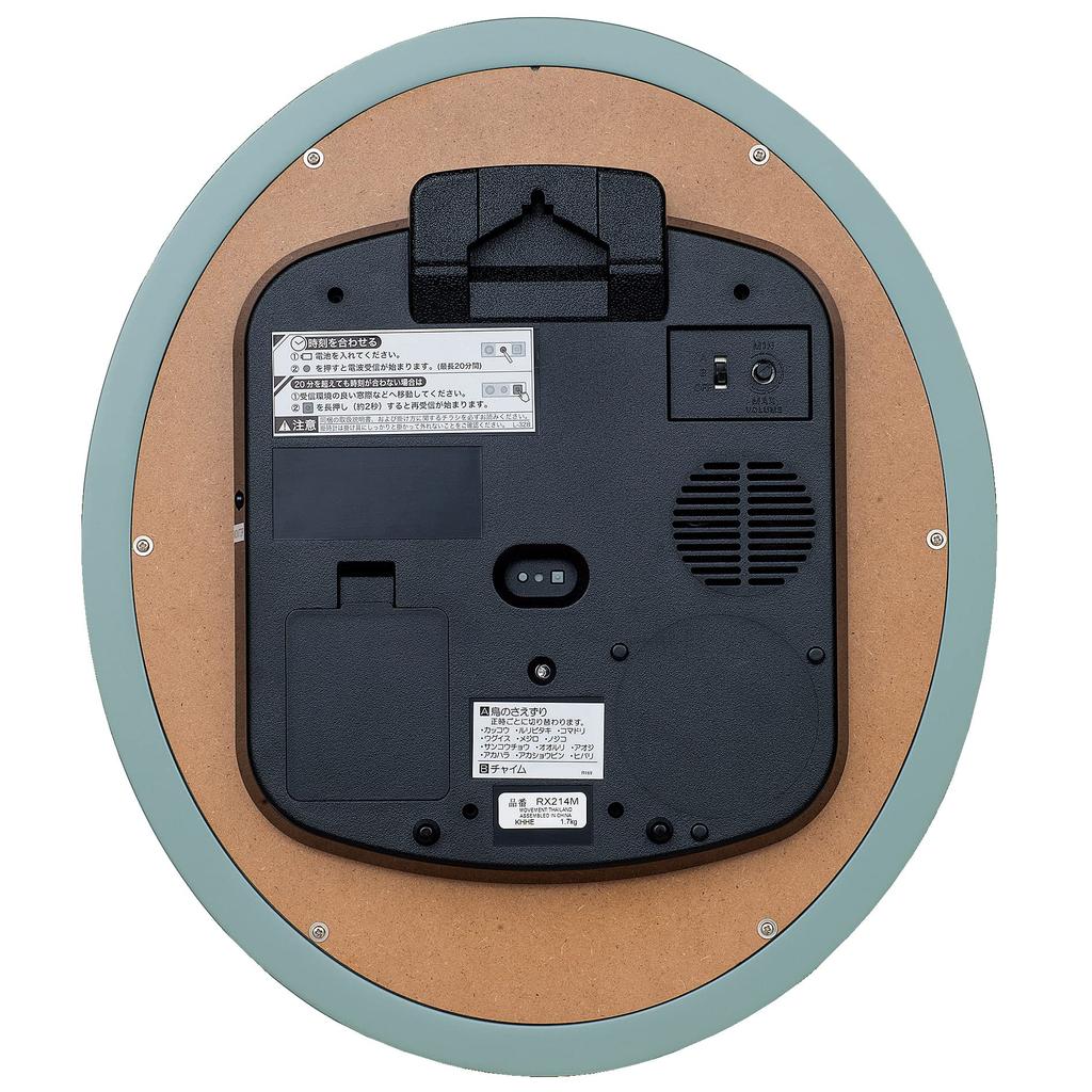 Seiko Uhr Wanduhr Naturklang 12 Arten Radio Analog Zeitsignal umschaltbar hellgrün Muster glänzend RX214M SEIKO