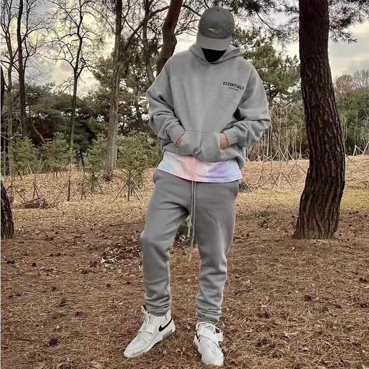 FOG ESSENTIALS Fleece Hoodie Set: High Street Trendy Brand with Original Packaging Bag.