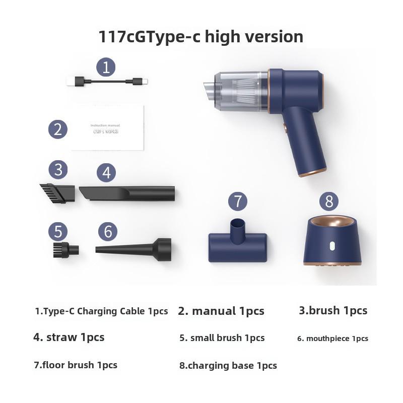 High-Power Handheld Car Vacuum & Dust Blower with Wireless Charging