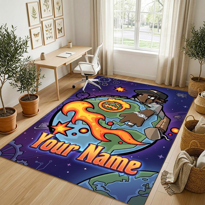 Covor personalizat din catifea de cristal, Nume personalizat imprimat Travis Scott, Covor pufos pentru decor interior casă