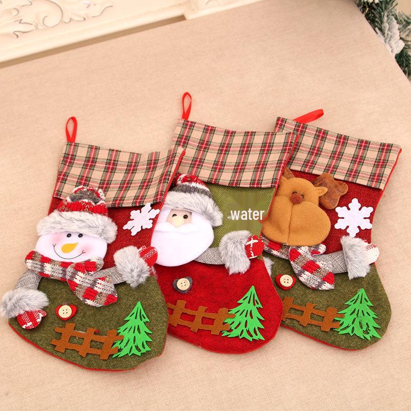 Plaid Christmas Stocking and Gift Bag for Kids - Festive Holiday Decoration
