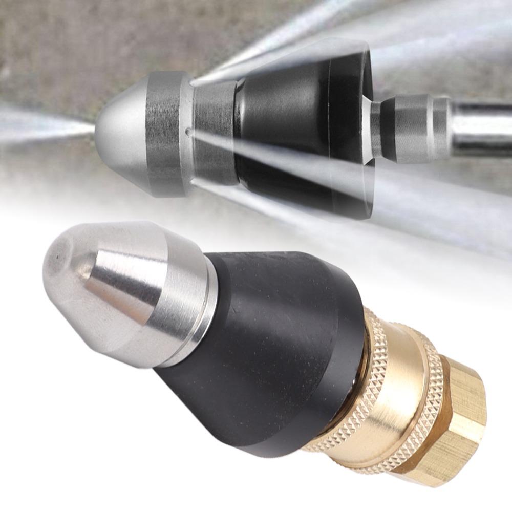 Stainless Steel Sewer Jetter Nozzle Quick Connect Drain Cleaning Jetter Pipe Blockage Removal