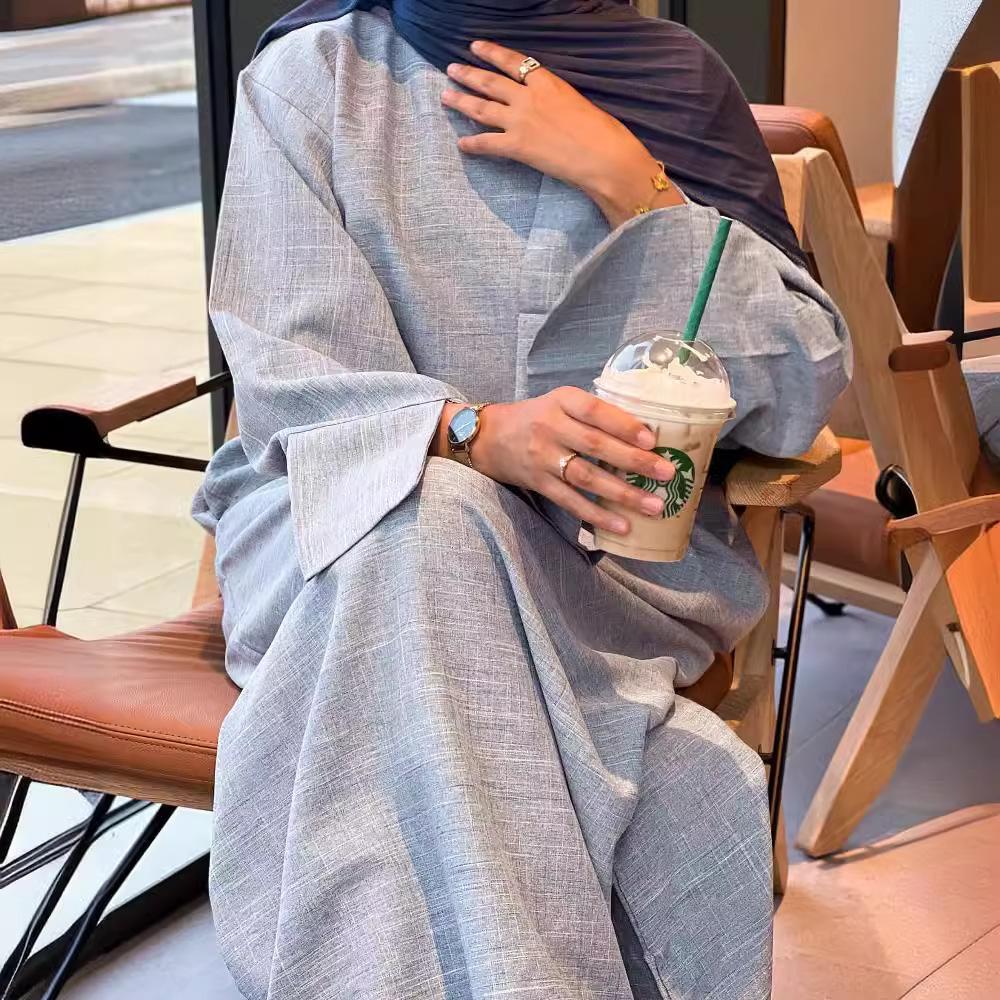 2024 Elegant Plus Size Loose Fit Muslim Dress for Middle East & Turkey