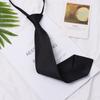 Silky Clip On Black Tie Ties Narrow Neck Necktie