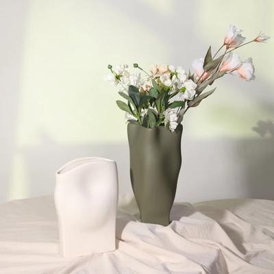 Ceramic Vase The Wrinkles Are Irregular. Flower Vase Flower Arrangement Accessories Terrarium Room Decoration Accessories
