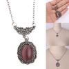 Vampire-Bat Gothic Choker Chunky Chain Purple Crystal Gemstone-Pendant Necklace