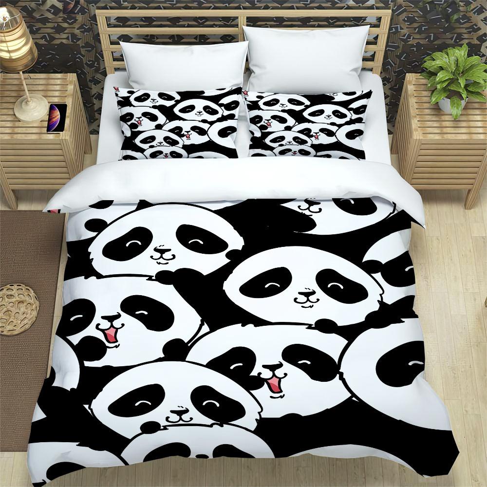 Cartoon animal quilt cover, home textile, sanded cloth three-piece set 3D printing