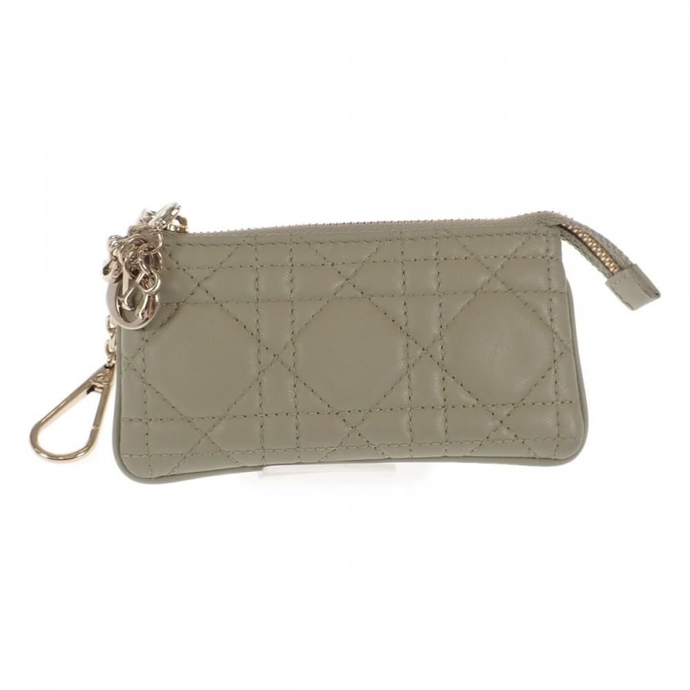Dior Coin Case Sage Green Lambskin Women