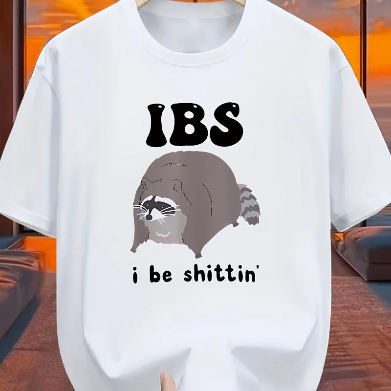 

IBS Raccoon T-Shirt,Soft Breathable & Fade-Resistant, Classic Fit for Daily Casual Wear XXL белый
