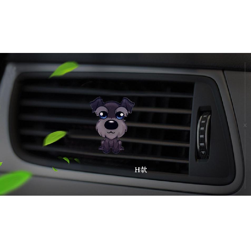Bonito cão estilo acrílico purificador de ar condicionado saída de ventilação decoração perfume clipe fragrância interior do carro cheiro