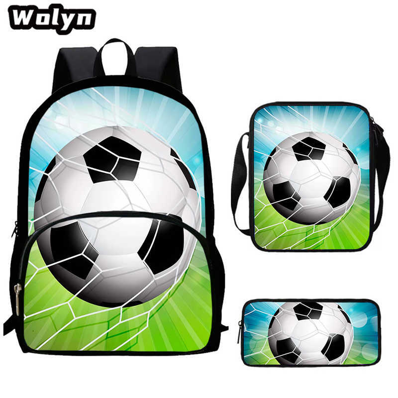 Football School Bag High Definition Waterproof Printing Multi-Functional Load Reduction Ridge Backpack