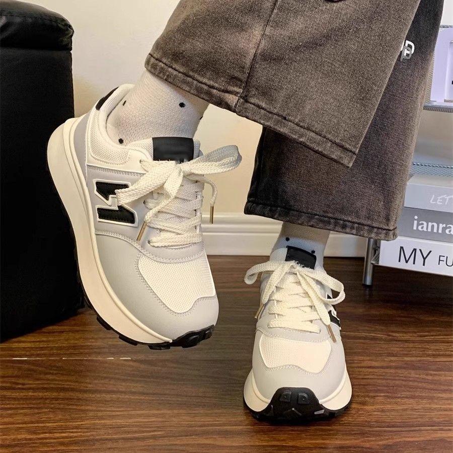 Sneakers Women's Spring 2025 New Versatile Popular Little White Shoes Soft-soled Forrest Gump Shoes Platform Dad Shoes