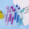 1Pc Creative Cute Flamingo Crystal Ballpoint Pen 0.7mm Blue Ink Swan Rotating Gel Pens Student School Office Writing Stationery Back To School Season
