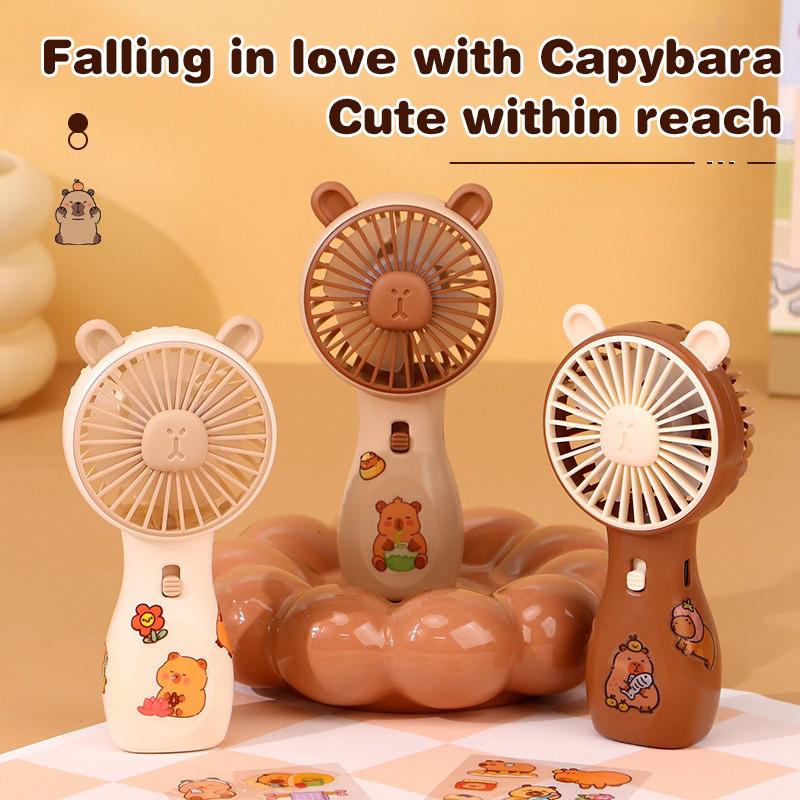 Cartoon Cute Capybara Fan High Quality Summer Portable Handheld Fan Mini Pocket Fan Rechargeable Desktop Fan Gifts