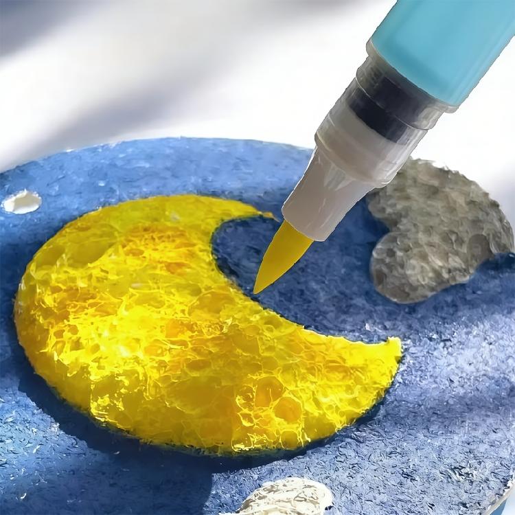 Schaumtextur Malset mit 3D-Texturpapier Holzständer 12/24 Farbmarker Dekoratives Zubehör Blasenmalset
