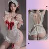 Cute Sexy Bow Maid Bare Back Apron Sexy Lingerie Pure Desire Bare Buttocks Uniform Suit