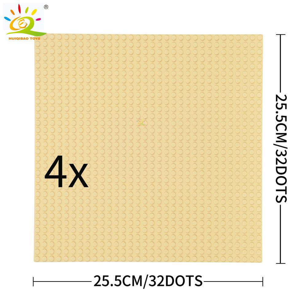 Non-Toxic 4Pcs Classic Base Plates Blocks 32X32 Dots Building Baseplates Bricks Assembly City Moc Friends City Construction Toys