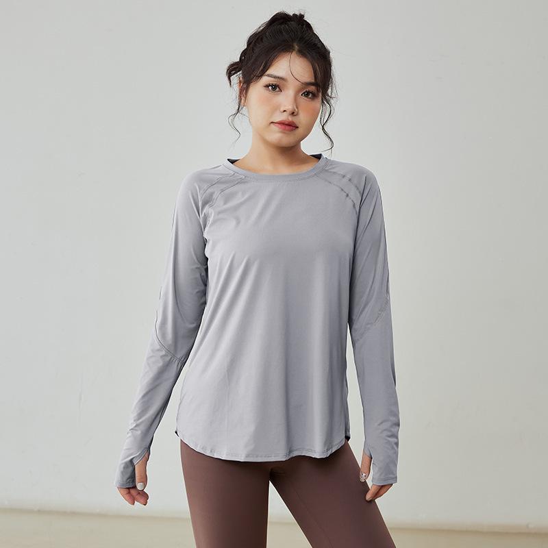 

Women s Plus Size Quick-Dry Long Sleeve Yoga & Running Top XXXL (suggested 160-175 jin) сірий колір