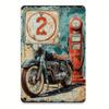 Vintage Motorcycle Metal Tin Sign Retro Biker Garage Wall Decor Industrial Style Art