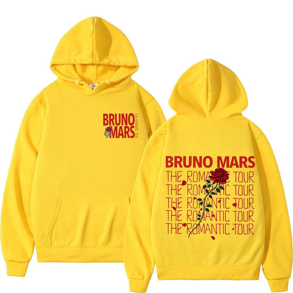 Bruno Mars The Romantic Tour 2026 Print Hoodie Unisex Fashion Pullover Long Sleeves Loose Aesthetic Sweatshirts Fan Gifts