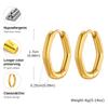 Minimalist Stainless Steel Hoop Earrings For Women, Geometric Oval Heart Gold Plated Huggies Earrings, Chic Jewelry Gift