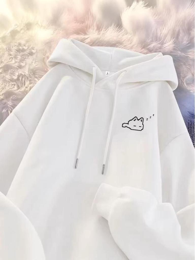 American Men's Plus Velvet Hooded Sweatshirt - Autumn/Winter Trendy Loose Casual Outerwear