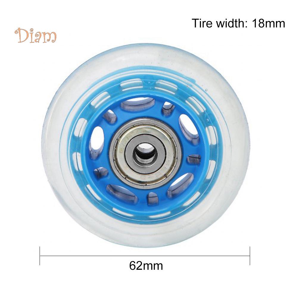Fetong 6.2cm Transparent Silent Mute Caster Wheel Luggage Cart Trolley Skate Accessory