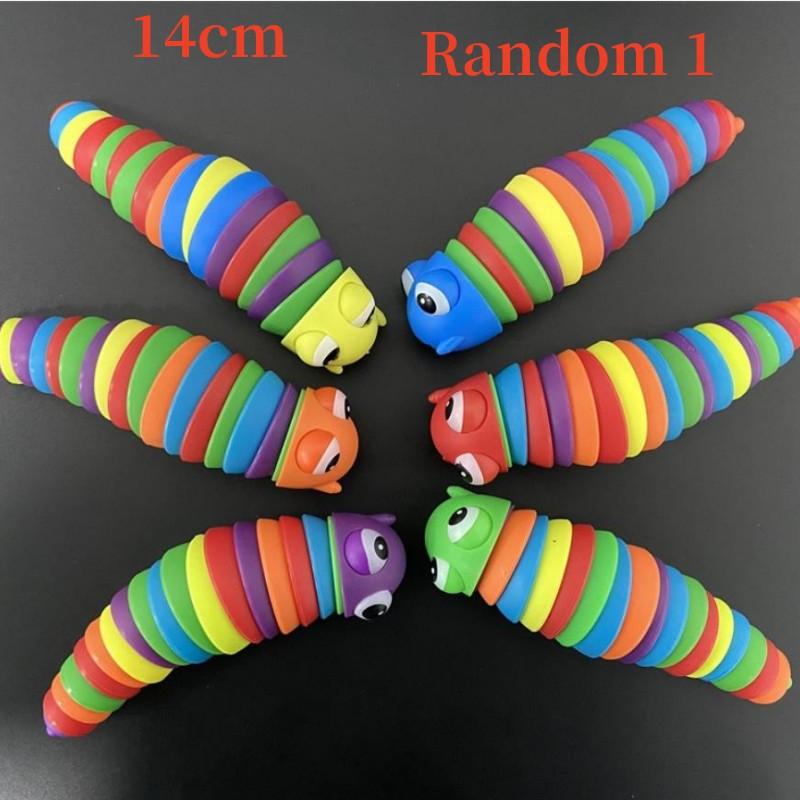 Toys Decompression Children's Adults Wriggling slug Caterpillar Fidget slug 3D Fun Vent toy  Jewelry Accessory