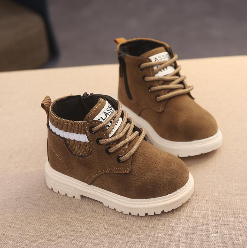 Child Casual Shoes Winter Boots Boys Shoes Leather Soft Antislip Girls Snow Boots 21-30 Sport Running Shoes
