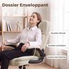 Ergonomic Office Chair, Chenille, Flip-Up Armrests, Adjustable Height, 70 x 67 x 108 cm, Beige