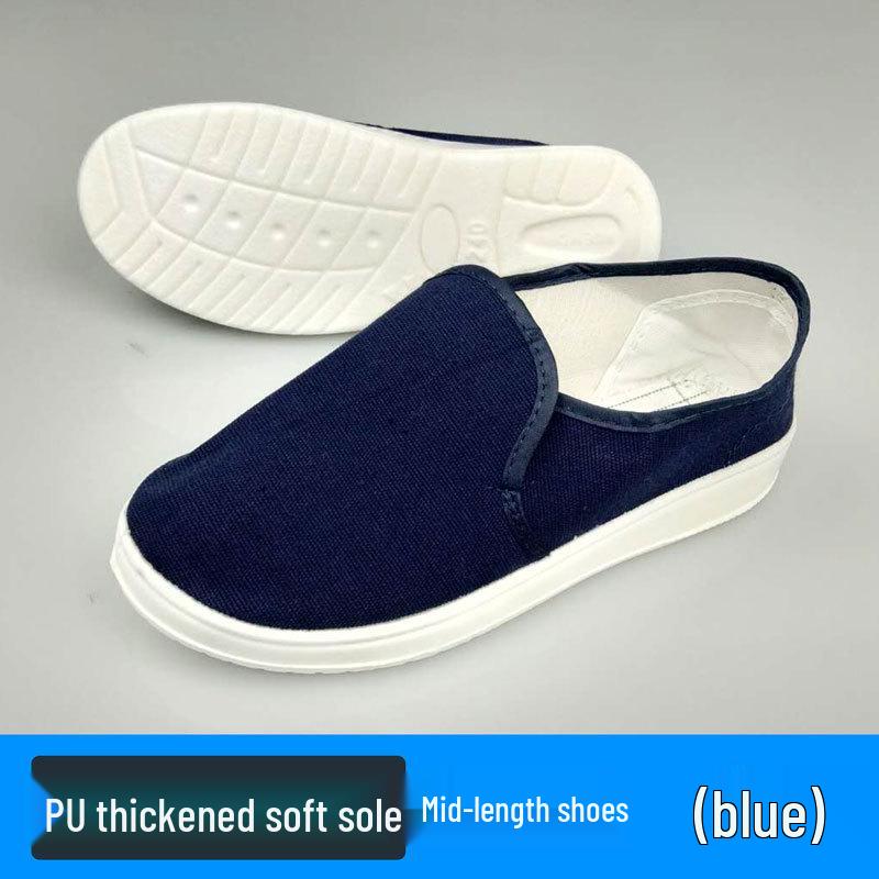 Breathable Blue Anti-static Work Shoes with Soft PU Sole and Medium Towel Lining