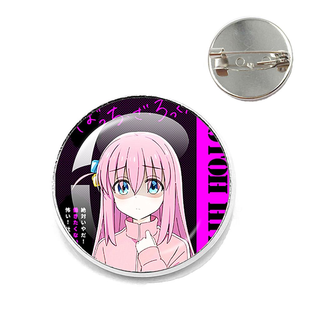 

Bocchi The Rock Anime Brooch Gotoh Hitori Ijichi Nijika Kita Ikuyo Yamada Ryo Cartoon Cosplay Glass Brooch Pin For Badge Gifts 20mm