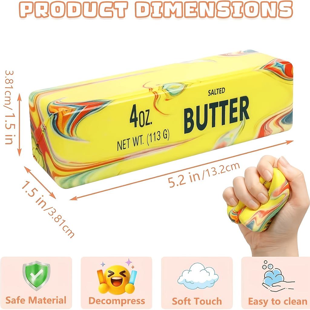 Slow Rising Butter Stick Squishy Toy Super Soft Stress Relief Fidget Sensory Squeeze for Kids Adults Office Desk