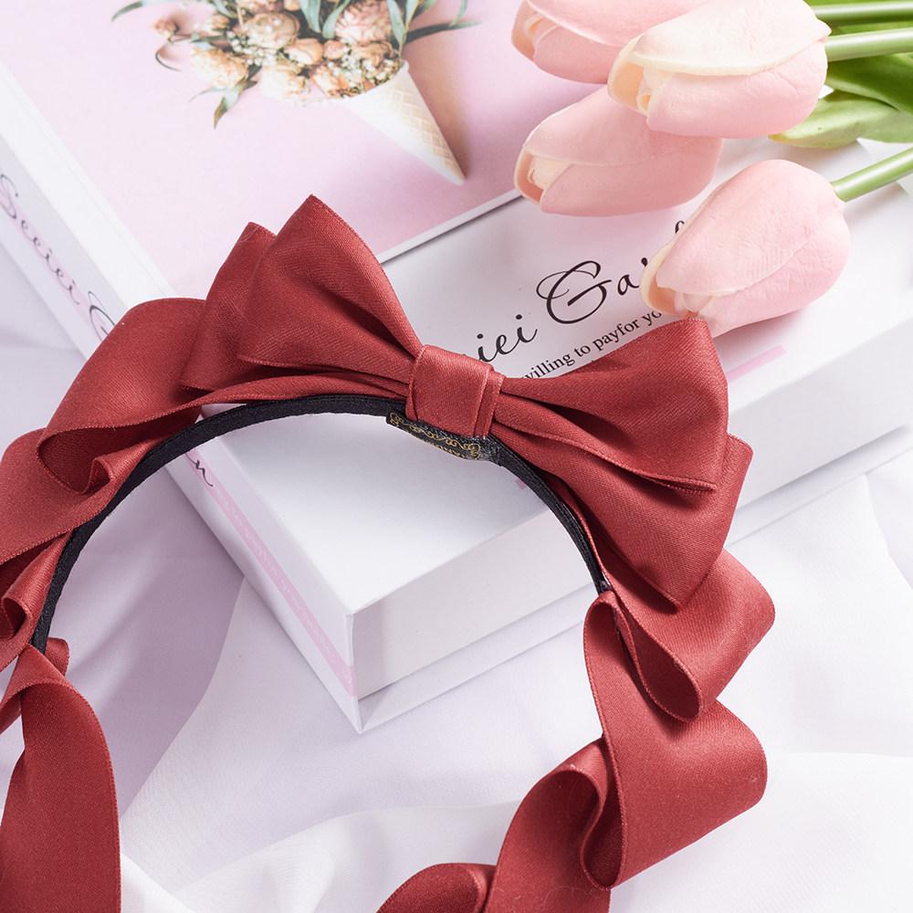 Original Handmade Multi-layer Bow Headband Japanese Cute Versatile Lolita Hair Accessories KC Headgear Multi-color Hair Clips