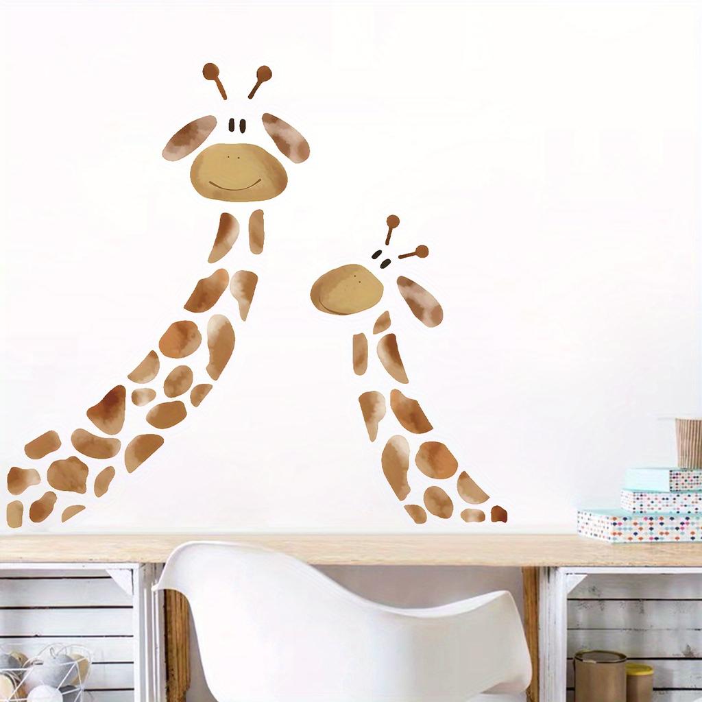 1Pc Cartoon Two Giraffe Wall Stickers on The Wall Home Decoration for Children Room Kids Baby Room Decor for Bedroom Living Room