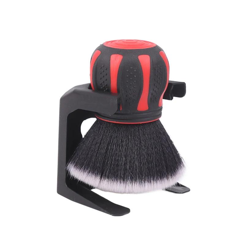

2pcs Car Detailing Brushes Automobile Interior Soft Bristles Brush Air Vent Dust Cleaner Dusting Cleaning Tool with Storage Rack
