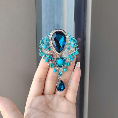 Luxury Elegant Large  Water-Drop Brooches For Women Girls Vintage  Pendant Corsage Elegant Wedding Pins Jewelry