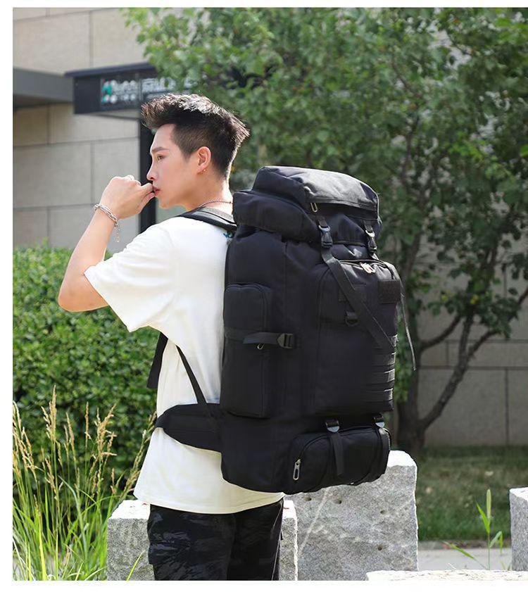 80L Waterproof Camouflage Hiking Backpack - Outdoor Tactical Gear for Men's Camping and Travel