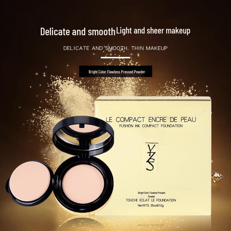 YZS Dual-Use Pressed Powder: Smooth, Seamless Finish with Concealer Coverage. 01# Natural Color