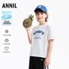 Annil Kinder Unisex Rundhals Kurzarm Strick-T-Shirt