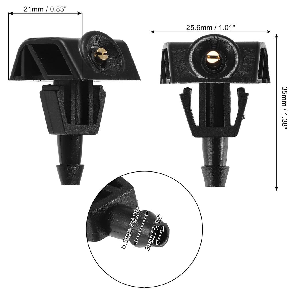 ACROPIX Tryska ostřikovače čelního skla kompatibilní s nis san Kompatibilní s Note Černá 2ks