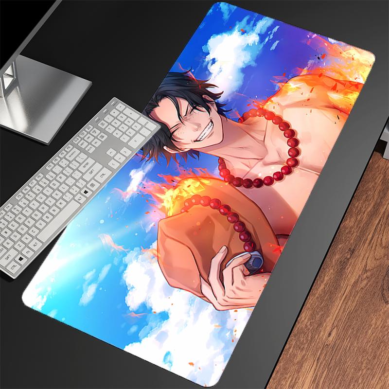 Großes Mauspadd Anime Erweitertes Mauspadd Oone Ppiece Ace Rutschfeste Gamer Schreibtischmatte Büro Gaming Mauspadd Glatte Oberfläche Teppich