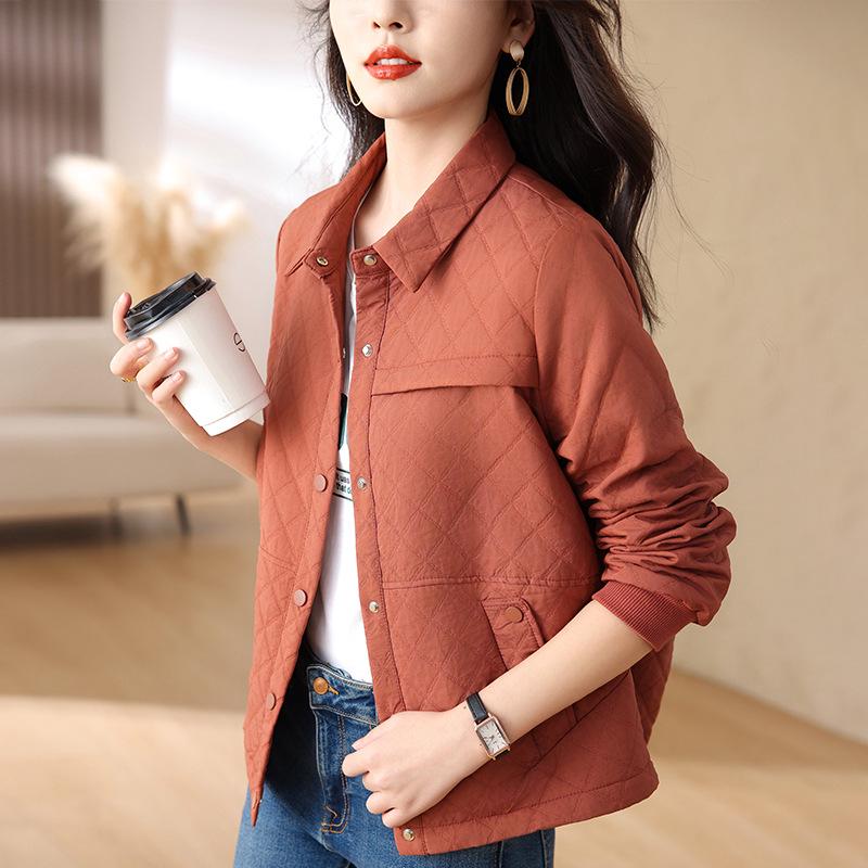 2024 Women's Spring & Autumn Lapel Jacket: Versatile, Fashionable Middle-Aged Style