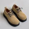 2025 platform derby shoes British heightening men's shoes tooling casual basic versatile commuter leather shoes beige 1560-J