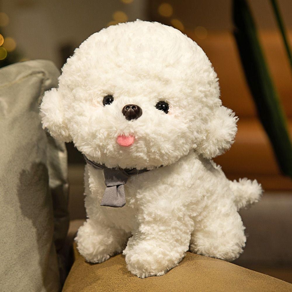 Stuffed Animal Plush Dog Toy Simulation Puppy Plushies Bichon Frise Plush  Xmas Birthday Gifts